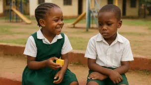 A school boy and girl
