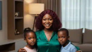 Mother and children