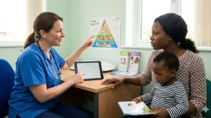 A parent undergoing nutrition counselling for autism 