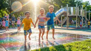 Children playing in the sunlight 