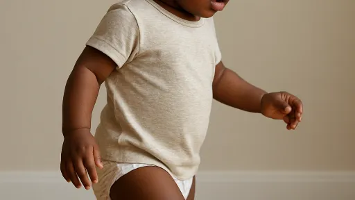 Nigerian toddler walking on tiptoes 