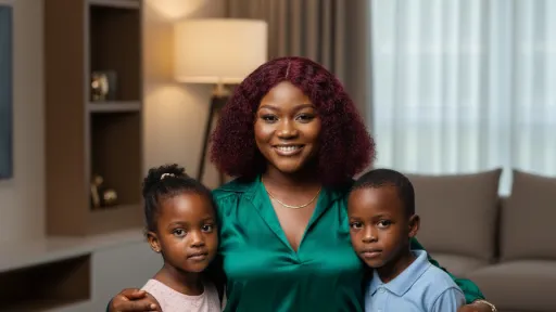 Mother and children