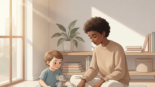 A mother teaching the child 