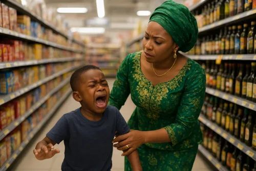 Autism meltdown in crowded environment and store