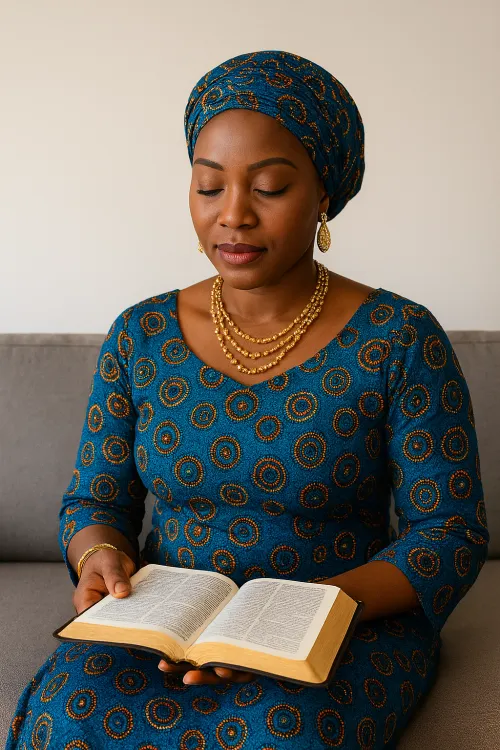 A mom and her Bible.
