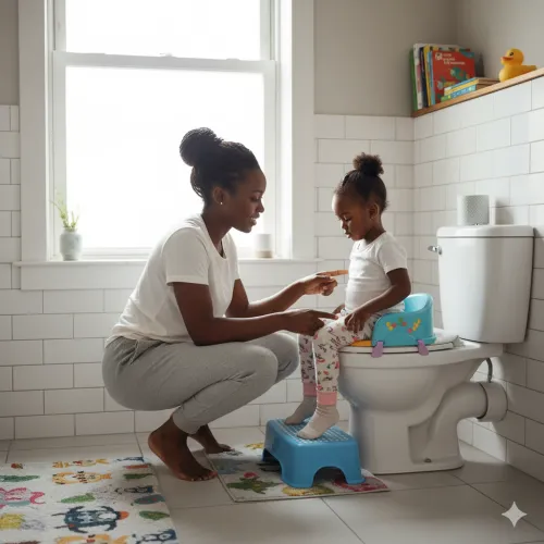 Toilet training an autistic child.