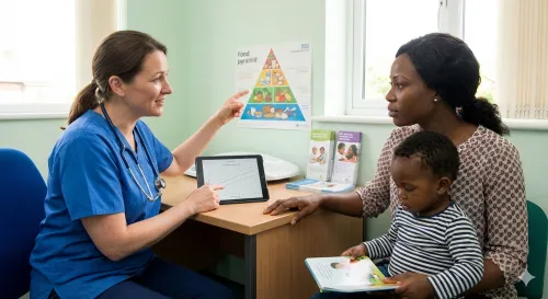 A child development specialist in Nigeria counseling a parent on autism nutrition in Nigeria 