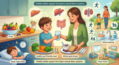 Healthy habits that support the body's natural detoxification systems in autistic children.
